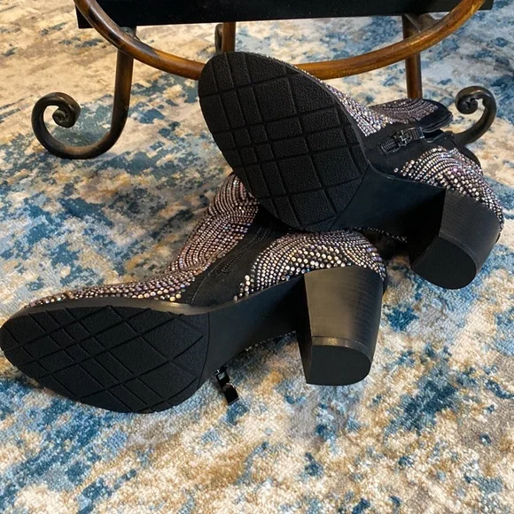 Rhinestone Booties NWOT - Picture 3 of 3